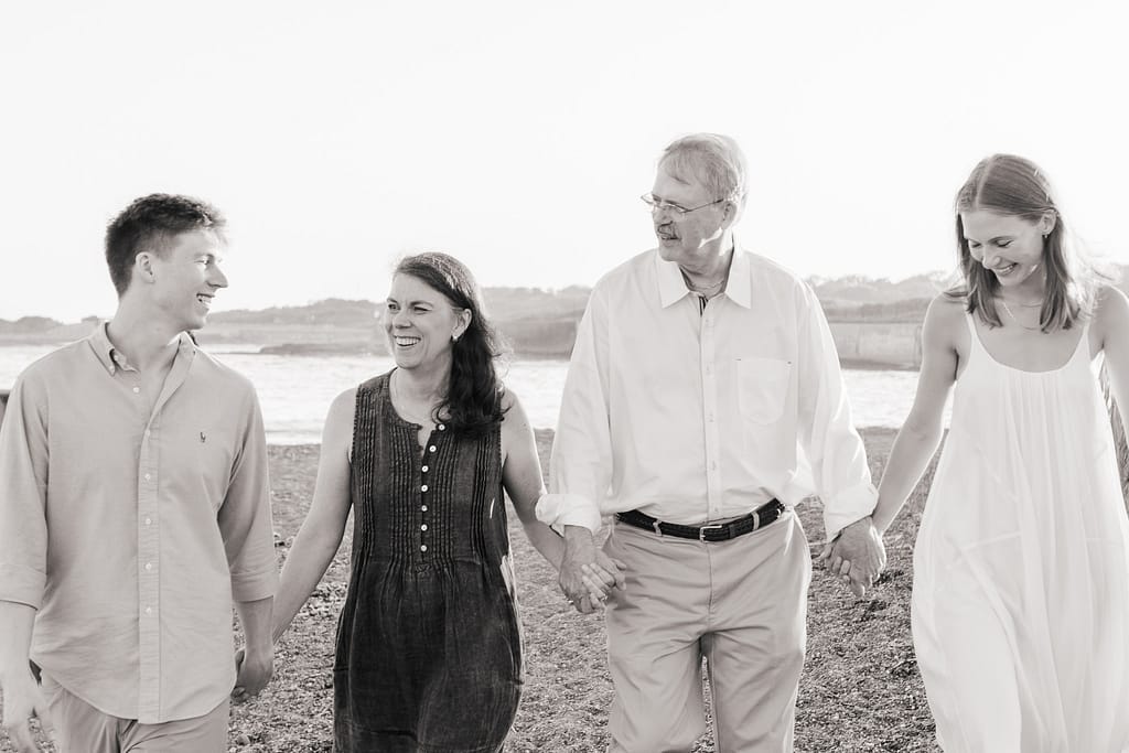 family walks during newport family portraits