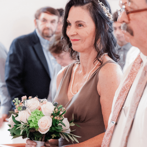 bride smiles at wedding portsmouth, ri