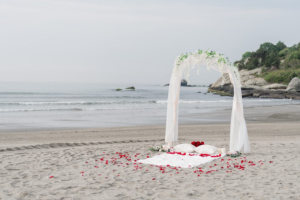 romantic beach proposal newport