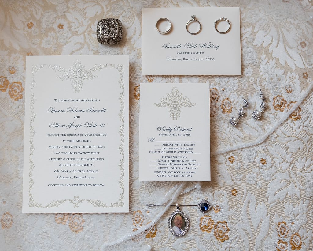 invitation suite at aldrich mansion wedding