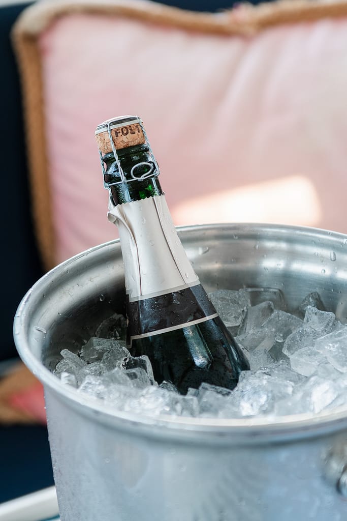 champagne bottle on ocean house luxury cruise