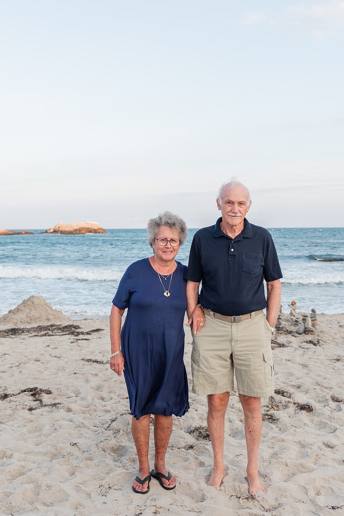 grandparents on beach in little compton ri