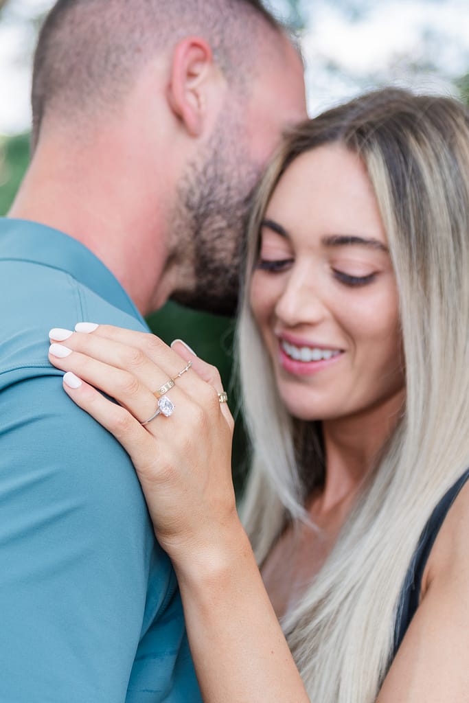 engagement ring on woman's hand