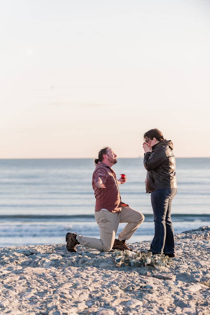 marriage proposal at the beach